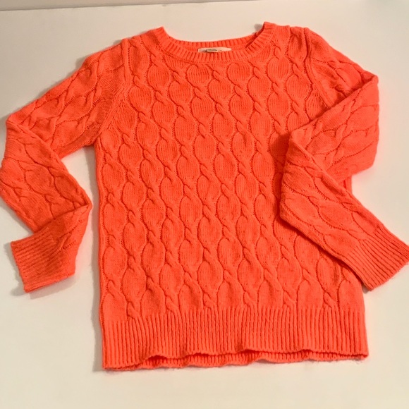 Bright Coral Cable Knit Sweater | Poshmark